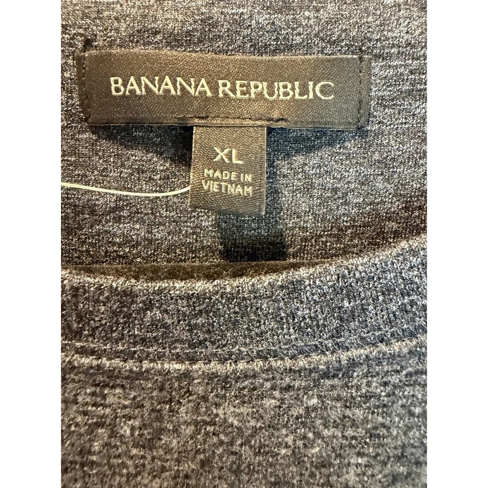 Banana Republic Mens Crewneck Pullover Sweatshirt Dark Heather Gray XL